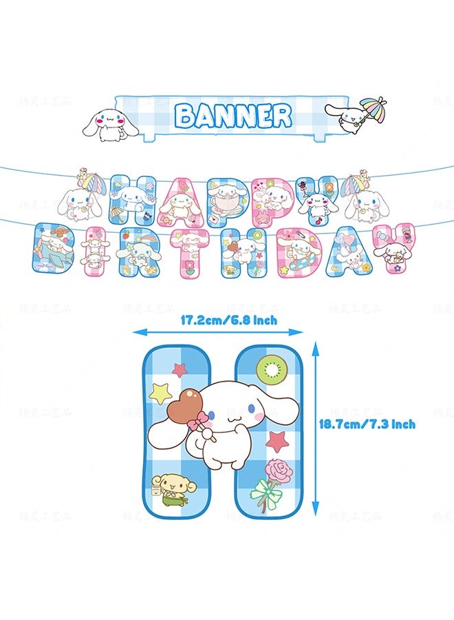 Cartoon Dog Party Decoration Set - Kawaii Theme Banner, Cake Topper, Latex and Foil Balloons for Kids Birthday, Baby Shower Supplies - Image 2